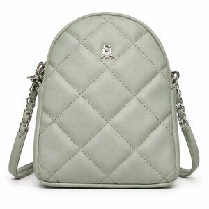 Steve Madden Sage Green Quilted Mini Crossbody Bag Chain Strap Trendy